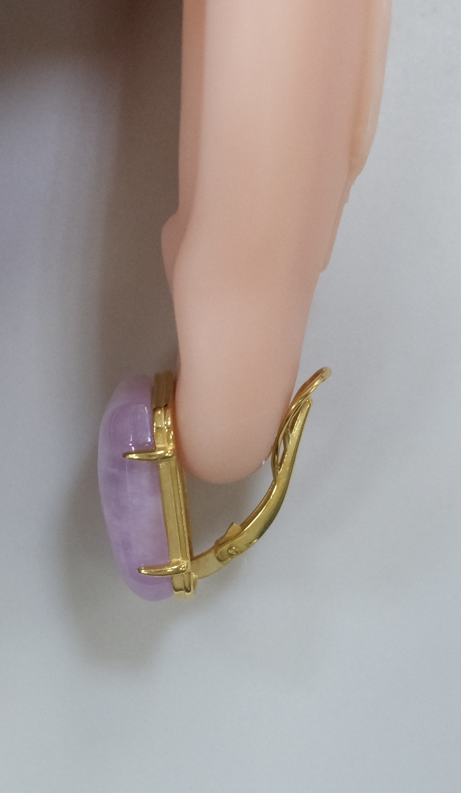 Серебряные серьги с кунцитами